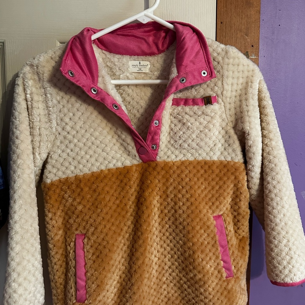 Simply Southern Pink and Tan Kids Jacket